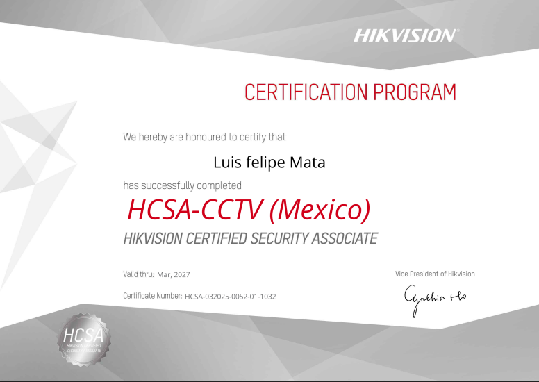 Certificación HCSA-CCTV