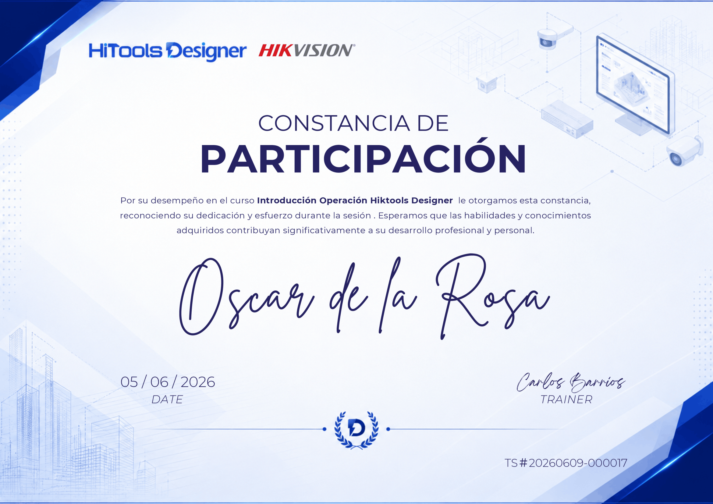 Constancia HiTools Oscar de la Rosa
